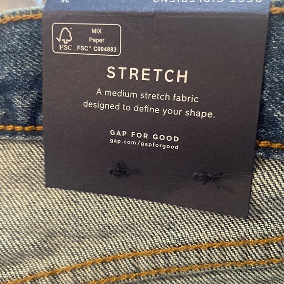 NWT Women’s Gap Stretch Best Girlfriend Washwell Jeans Indigo Color Size 25 - Picture 12 of 13